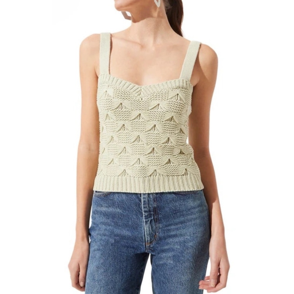ASTR The Label Sweater Tank Pale Green Women's Size XL Knit Style AT16542 Top